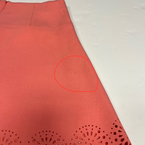 LOFT Coral Skirt A-Line Laser Cut Hem Career‎ Party Size 8 - Picture 7 of 9